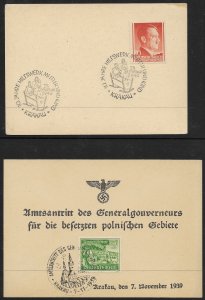 Occupation of Poland: 4 Special Cancellation Items