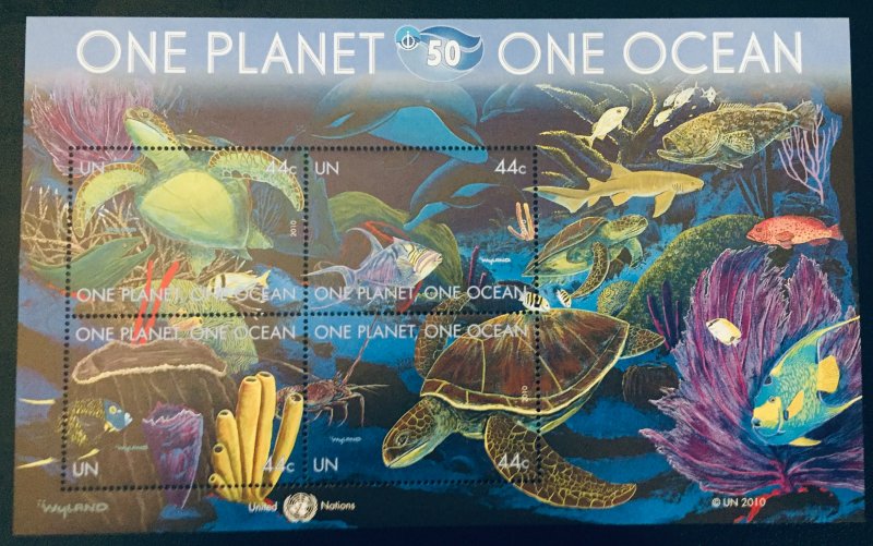 UN NY #1003-4, Geneva #519-20, Vienna #471-472 One Planet, One Ocean SS MNH