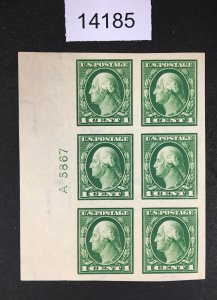 MOMEN: US STAMPS # 408 MINT OG NH PLATE BLOCK XF+ SUPERB $50++ LOT #14185