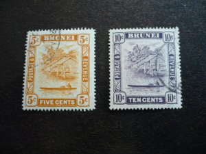 Stamps - Brunei - Scott# 65,68 - Used Part Set of 2 Stamps