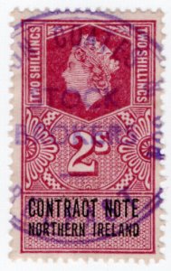 (I.B) Elizabeth II Revenue : Contract Note (Northern Ireland) 2/- 