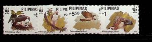 PHILIPPINES Sc 2094-7 NH ISSUE OF 1991 - WWF - BIRDS - EAGLES