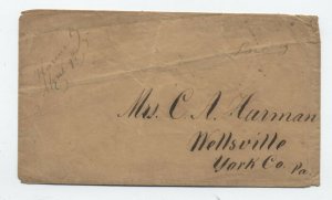 1850s Florence KY manuscript stampless cover [H.1234]