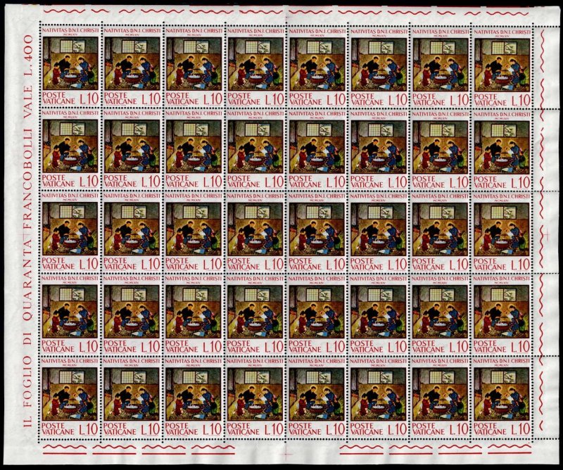 Ark Vatikanstaten 1964 Christmas Scene, Kimiko Koseki 10 Lira Scott Va 397