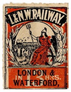 (I.B) London & North Western Railway : Ad Label (London & Waterford)