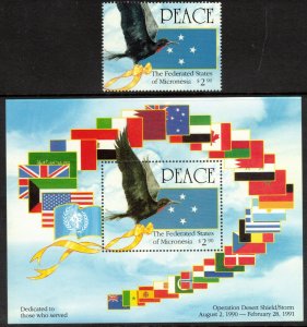MICRONESIA 1991 Peace/ Desert Storm; Scott 142, 142a; MNH