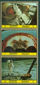Manama 1972 Mi#1085-1087 First Manned Landing on the Moon MLH