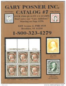 Gary Posner inc 2005 Public Auction Catalog # 7 mostly US Postage,VF