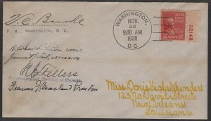 1938 Cleveland Sc 827 signed 1st Lady, designers, Postmaster etc to Wunder NOLA