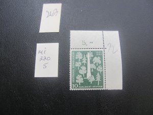 GERMANY 1955 MNH MI. 220  CORNER MARGIN   SET XF (263) ALL MARGIN #s OR CM