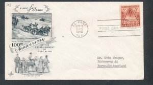 D455889 USA FDC Centenary Of the Establishment of Fort Bliss El Pase 1948