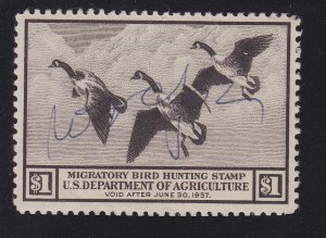 US RW3 $1 Duck Hunting Used VF SCV $100