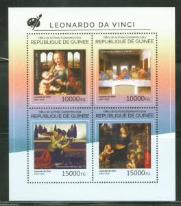 GUINEA 2014 LEONARDO da VINCI  PAINTINGS  SHEET MINT NH