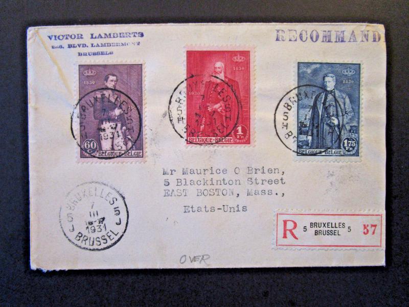 Belgium 1930 Leopold I & II Set on Cover to USA - Z5363