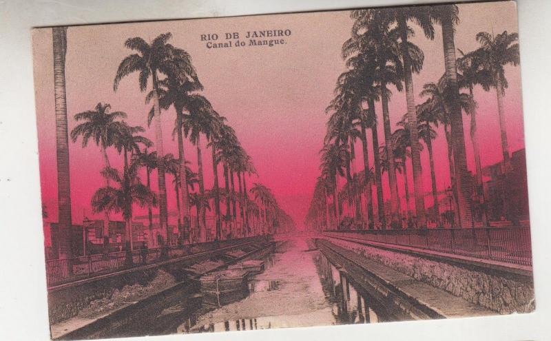 BRAZIL, 1910 ppc., Rio, Mangue Canal, 100r., Rio to GB.