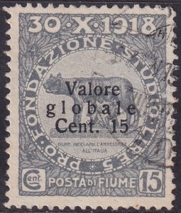 Fiume 1919 Sc 75 used first overprint