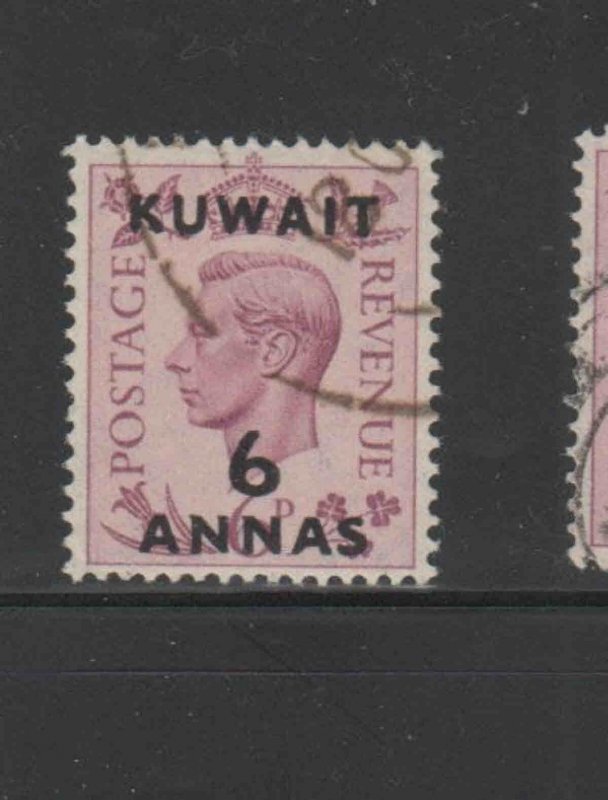 KUWAIT #78  1948  6a on 6p KING GEORGE VI SURCHARGED   F-VF  USED  a