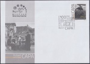 HUNGARY SC # 4295 FDC of ROBERT CAPA, FAMOUS WWII PHOTO JOURNALIST