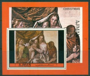 Ajman 1972 Mi#MS436A Xmas Paintings MS MLH