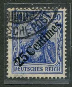 German Offices Turkey SC# 57 o/p 25c on 20pf Germany wmk 125 Used w / mount