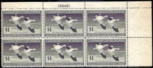 RW14 Mint,OG,NH... Plate Block of 6... SCV $340.00