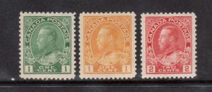 Canada #104 - #106 XF/NH Rare Gem Trio