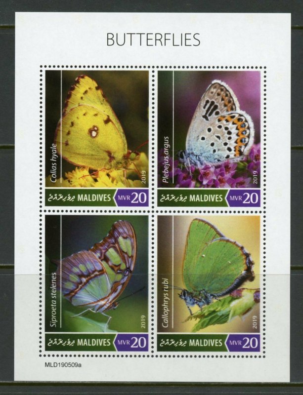 MALDIVES 2019  BUTTERFLIES SHEET   MINT NH