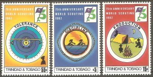 TRINIDAD & TOBAGO Sc# 361 - 363 MNH FVF Set-3 Boy Scouts