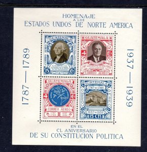 GUATEMALA #C92 1938 U.S CONSTITUTION MINT VF N.H O.G SHEET 4