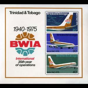 TRINIDAD & TOBACO 1975 - Scott# 253a S/S Air NH