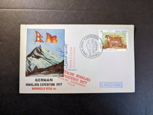 1977 Nepal Cover Kathmandu German Himalaya Expedition Manaslu Gerhard Lenser