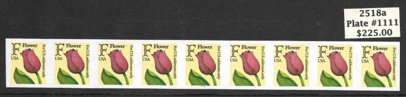 Scott #2518a F Flower IMPERFORATE ERROR PNC9, Plate #1111, MNH, Cat. $225.00