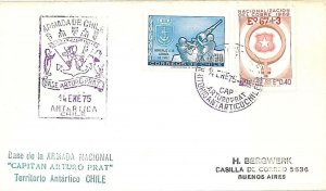14109 - CHILE - POSTAL HISTORY  - POLAR ANTARCTIC - PENGUINS - COVER  1975