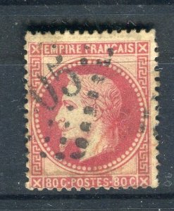 FRANCE; 1863 early classic Napoleon issue used Shade of 80c. value