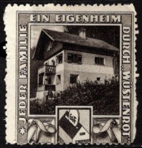 Vintage Germany Poster Stamp Every Family Has Their Own Home Through Wüstenrot