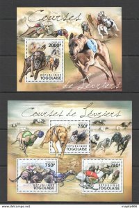 2011 Togo Fauna Animals Pets Dogs Greyhound Racing Bl+Kb ** Tg1064