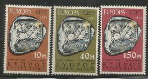 CYPRUS  416-418  MNH,  COMMON DESIGN,  EUROPA '74