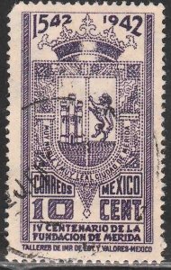 MEXICO 770, 10¢ 400th Anniv of Merida COAT OF ARMS. Used. VF. (958)