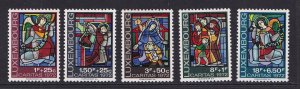Luxembourg   #B287-B291 MNH 1972 Caritas stained glass windows