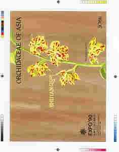 Bhutan 1990 Orchids - Intermediate stage computer-generat...