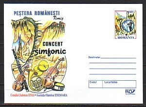 Romania, 2003 issue. Symphonic Cave Concert & Conductor w/Bat. Postal Envelope.