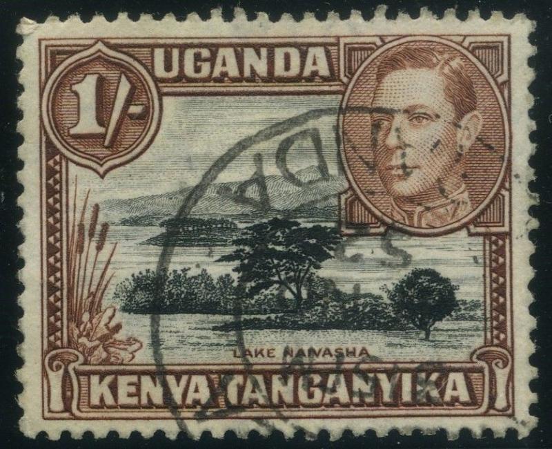 BRITISH KUT KENYA UGANDA;  1938-40s early GVI issue 1s. fine used value