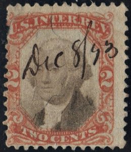 R135 2¢ Third Issue Documentary Stamp (1871) Used