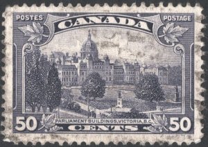 Canada SC#226 50¢ Parliament Buildings, Victoria, B. C. (1935) Used