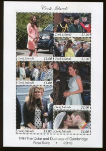 COOK ISLANDS #1459 Souvenir Sheet Royal Baby Prince Will & Kate Middleton - 42