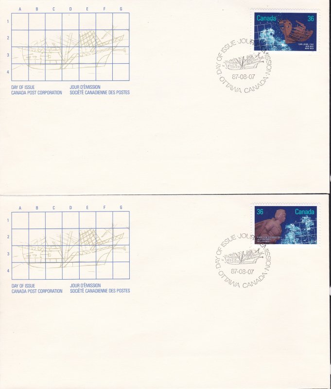 Canada # 1141-1144, Shipwrecks, First Day Covers