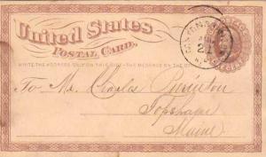 United States U.S. R.P.O.'s Boston & Bangor 1875 4-R-1  1c Brown Liberty Post...