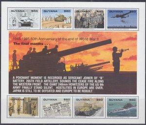 GUYANA Sc# 2955a-h MNH SHEET of 8 DIFF 50th ANN end of WORLD WAR II