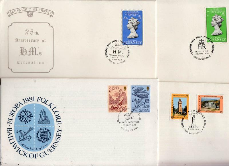 BAILIWICK OF GUERNSEY - SELECTED FIRST DAY COVER - 12nos