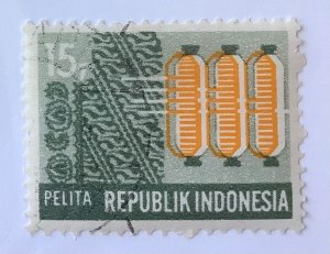 Indonesia 1969 Scott 770 CTO - 15r,  5 Year Development Plan, Clothing Industry